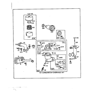 Carburetor Overhaul Kit Diagram and Parts List for 190400-190499 2925 - 2925 Briggs and Stratton Engine